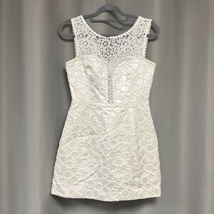 Lilly Pulitzer Lace Mini Dress Sleeveless‎ White Party Cocktail Dress 6